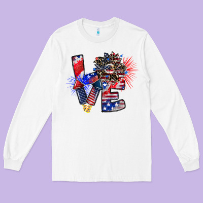 Patriotic Love Long Sleeve Tee Designed By Cowhidedigitalart