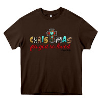 Chocolate Brown christmas for god so loved john 3 16 Heavy Core Tee - Jasminsmagicworld