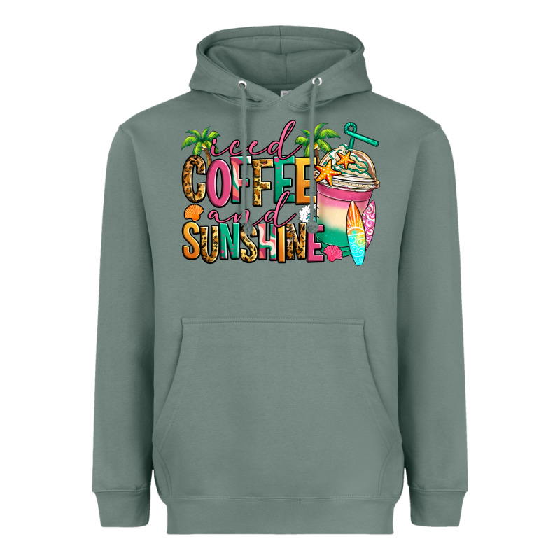 Iced Coffee And Sunshine Summer Heavyweight Hoodie by Jasminsmagicworld | Teevron