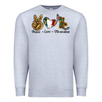 Heather Grey Peace Love Mexicana Premium Sweatshirt - RanaPortraitStore