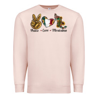 Pale Pink Peace Love Mexicana Premium Sweatshirt - RanaPortraitStore