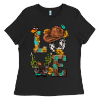 Black Western Love with Gun Ladies Tee - BundleAndBundleShop