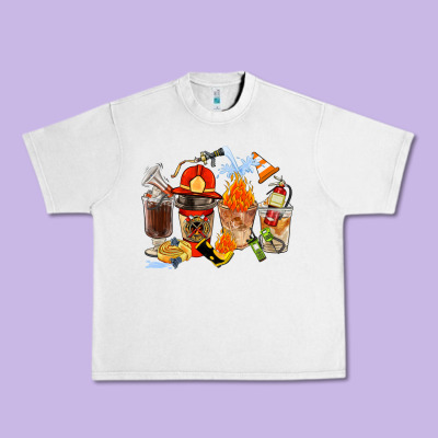 Firefighter Coffee Cups Urban Heavy Tee Designed By Fadigitalartstudio