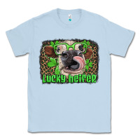 Dusty Blue lucky heifer with glasses st patricks Classic Tee - Artiststas