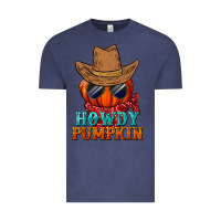 Vintage Denim howdy pumpkin Vintage Tee - BundleAndBundleShop