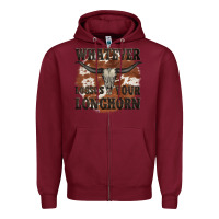Burgundy longhorn bullskull whatever lossos your longhorn Zipper Hoodie - JahusDesignShop