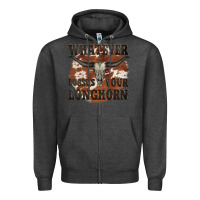 Charcoal Heather longhorn bullskull whatever lossos your longhorn Zipper Hoodie - JahusDesignShop