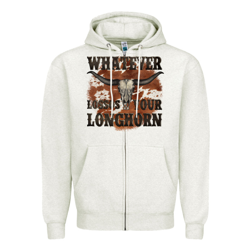 Longhorn Bullskull Whatever Lossos Your Longhorn Zipper Hoodie by JahusDesignShop | Teevron