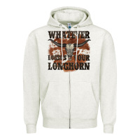 Oatmeal Heather longhorn bullskull whatever lossos your longhorn Zipper Hoodie - JahusDesignShop