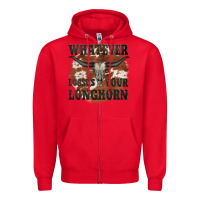 Red longhorn bullskull whatever lossos your longhorn Zipper Hoodie - JahusDesignShop