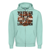 Seafoam longhorn bullskull whatever lossos your longhorn Zipper Hoodie - JahusDesignShop