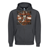 Smoke longhorn bullskull whatever lossos your longhorn Zipper Hoodie - JahusDesignShop