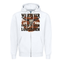 White longhorn bullskull whatever lossos your longhorn Zipper Hoodie - JahusDesignShop