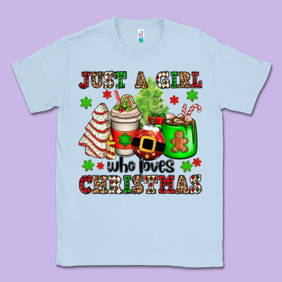 Just A Girl Who Loves Christmas Classic Tee Designed By Oliviacreatesart