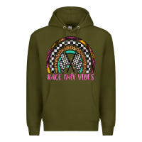 Army Green race day vibes rainbow Premium Hoodie - Artiststas