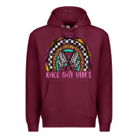 Burgundy race day vibes rainbow Premium Hoodie - Artiststas