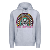 Heather Grey race day vibes rainbow Premium Hoodie - Artiststas
