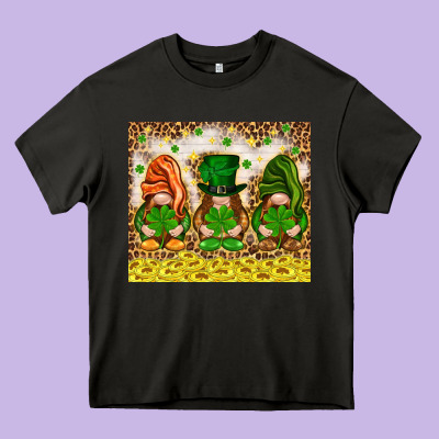 St. Patrick's Day Gnomies With Leopard Tumbler Heavy Core Tee Designed By Howdyjamesfarm