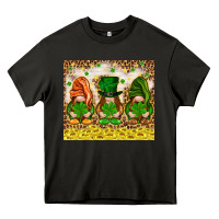 Asphalt St. Patrick's Day gnomies with leopard tumbler Heavy Core Tee - HowdyJamesFarm