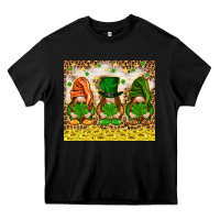 Black St. Patrick's Day gnomies with leopard tumbler Heavy Core Tee - HowdyJamesFarm