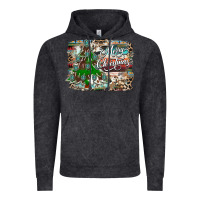 Vintage Black merry Christmas tree western Vintage Hoodie - CowhideDigitalArt