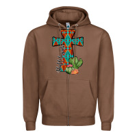 Chestnut aztec cactus cross Zipper Hoodie - JahusDesignShop