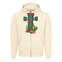 Sandshell aztec cactus cross Zipper Hoodie - JahusDesignShop