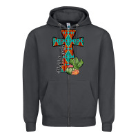 Smoke aztec cactus cross Zipper Hoodie - JahusDesignShop