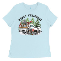 Baby Blue merry christmas gnomies Ladies Tee - FaDigitalArtStudio
