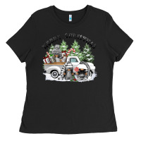 Black merry christmas gnomies Ladies Tee - FaDigitalArtStudio