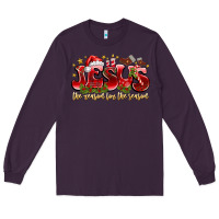 Plum Jesus The Reason For The Season Long Sleeve Tee - CowhideDigitalArt