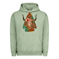 Pigment Oil Green bullskull arrowhead Urban Hoodie - Jasminsmagicworld