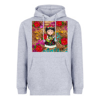 Heather Grey Mexican girl Heavyweight Hoodie - RanaPortraitStore