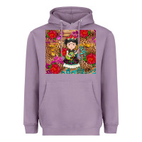 Lavender Mexican girl Heavyweight Hoodie - RanaPortraitStore