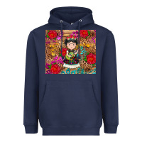 Navy Mexican girl Heavyweight Hoodie - RanaPortraitStore