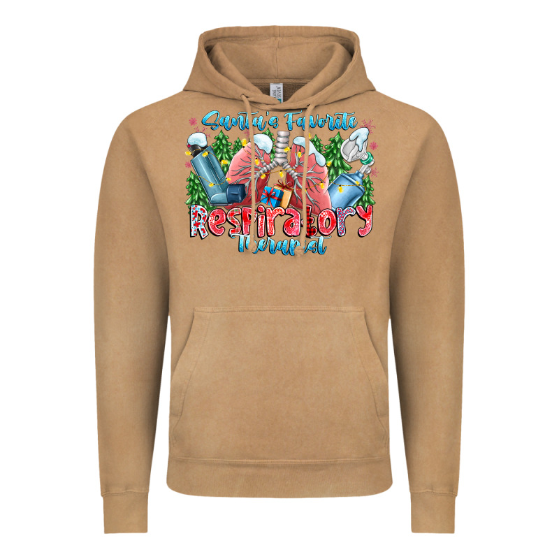 Santa's Favorite Respiratory Therapist Vintage Hoodie by CowhideDigitalArt | Teevron