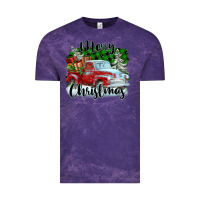 Cloud Purple Merry Christmas Truck With Gifts Vintage Tee - FaDigitalArtStudio