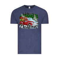Vintage Denim Merry Christmas Truck With Gifts Vintage Tee - FaDigitalArtStudio
