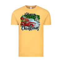 Vintage Mustard Merry Christmas Truck With Gifts Vintage Tee - FaDigitalArtStudio