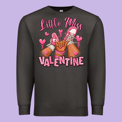 Little Miss Valentine Afro Kid Sneakers Premium Sweatshirt Designed By Ranaportraitstore