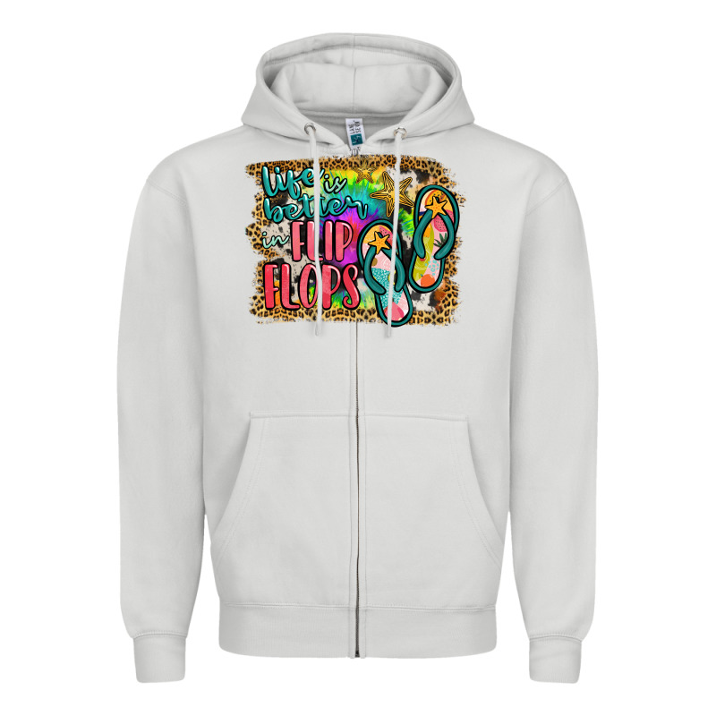 Life Is Better In Flip Flops Zipper Hoodie by JahusDesignShop | Teevron