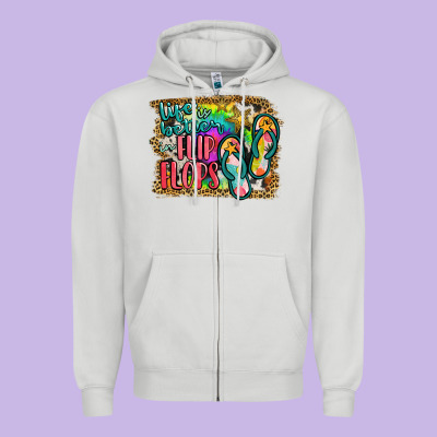 Life Is Better In Flip Flops Zipper Hoodie Designed By Jahusdesignshop