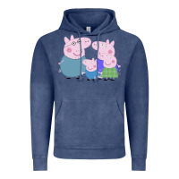 Vintage Denim peppa pig family Vintage Hoodie - artisFamous