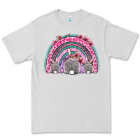 Dove Grey Easter bunny rainbow Premium Tee - OliviaCreatesArt