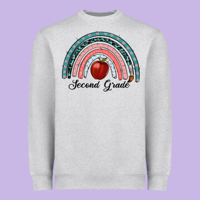 Second Grade Rainbow Heavyweight Sweatshirt Designed By Ranaportraitstore