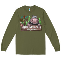 Army Green IWant Hippopota maps For Christmas Long Sleeve Tee - CowhideDigitalArt