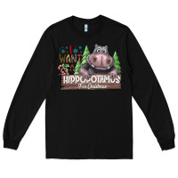 Black IWant Hippopota maps For Christmas Long Sleeve Tee - CowhideDigitalArt