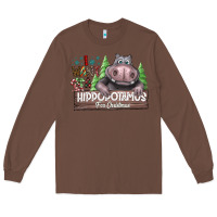 Chestnut IWant Hippopota maps For Christmas Long Sleeve Tee - CowhideDigitalArt