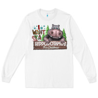 White IWant Hippopota maps For Christmas Long Sleeve Tee - CowhideDigitalArt