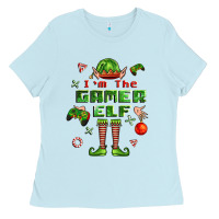 Baby Blue im the gamer elf Ladies Tee - FaDigitalArtStudio